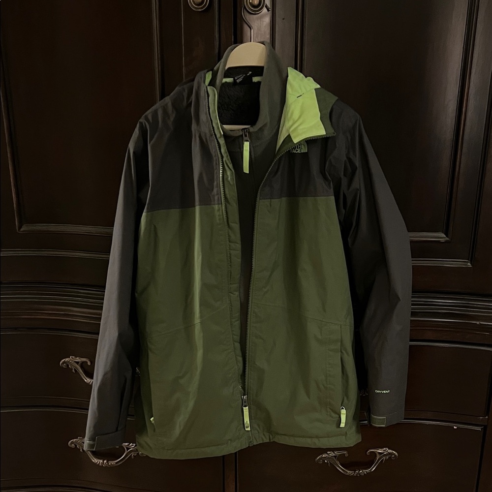 The North Face Kids Green and Black Performance Jacket
